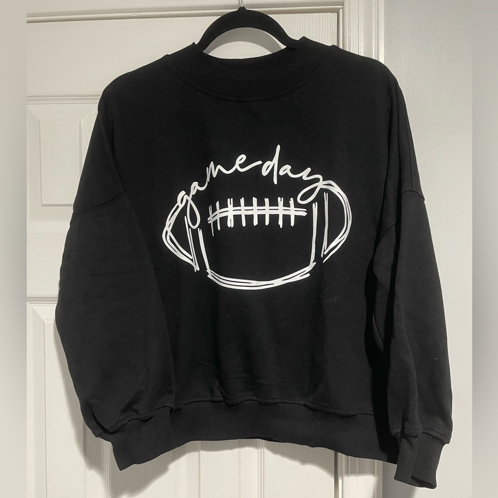 Unbranded Black "Game Day" Graphic Crewneck Sweatshirt